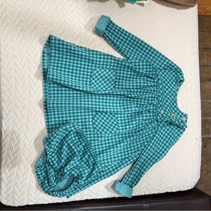 Iris & Ivy Green Checkered Kids Dress